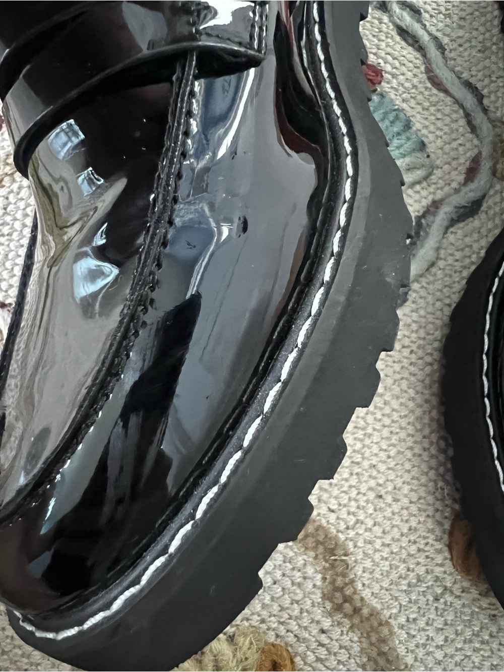Franco Sarto Black Patent Penny Loafers - Picture 10 of 11